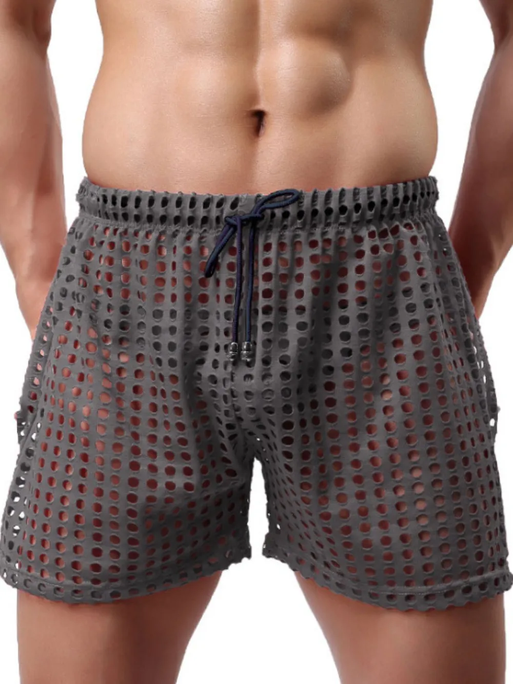 Men's Openwork Drawstring Shorts, image 8