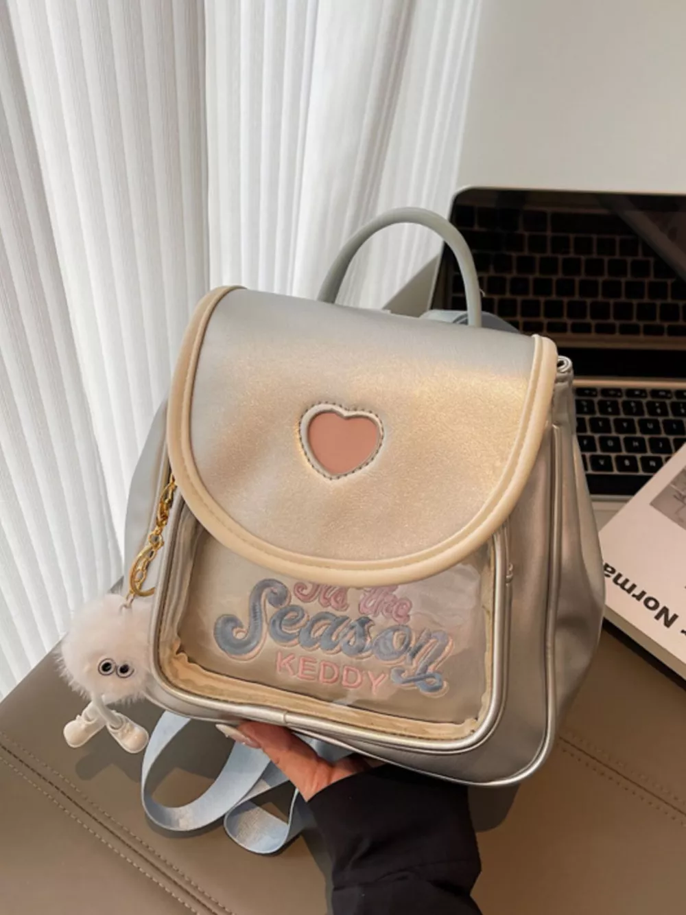 Heart Letter Backpack Bag, image 7