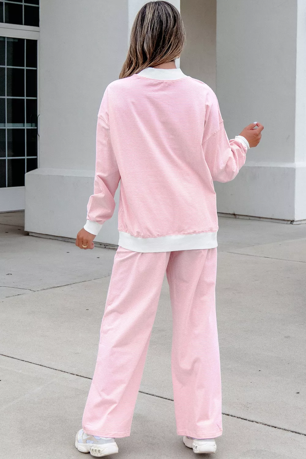 Striped Long Sleeve Top and Pants Set, image 2