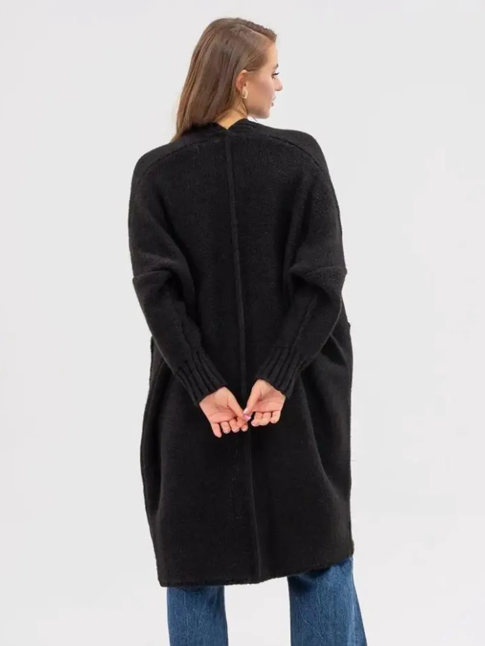 Pocketed Open Front Long Sleeve Longline Cardigan, image 13