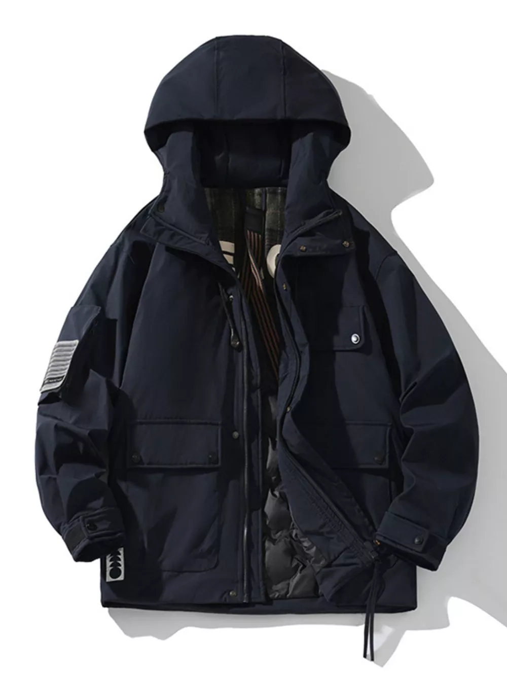 Men's Plus Size Zip Up Hooded Jacket