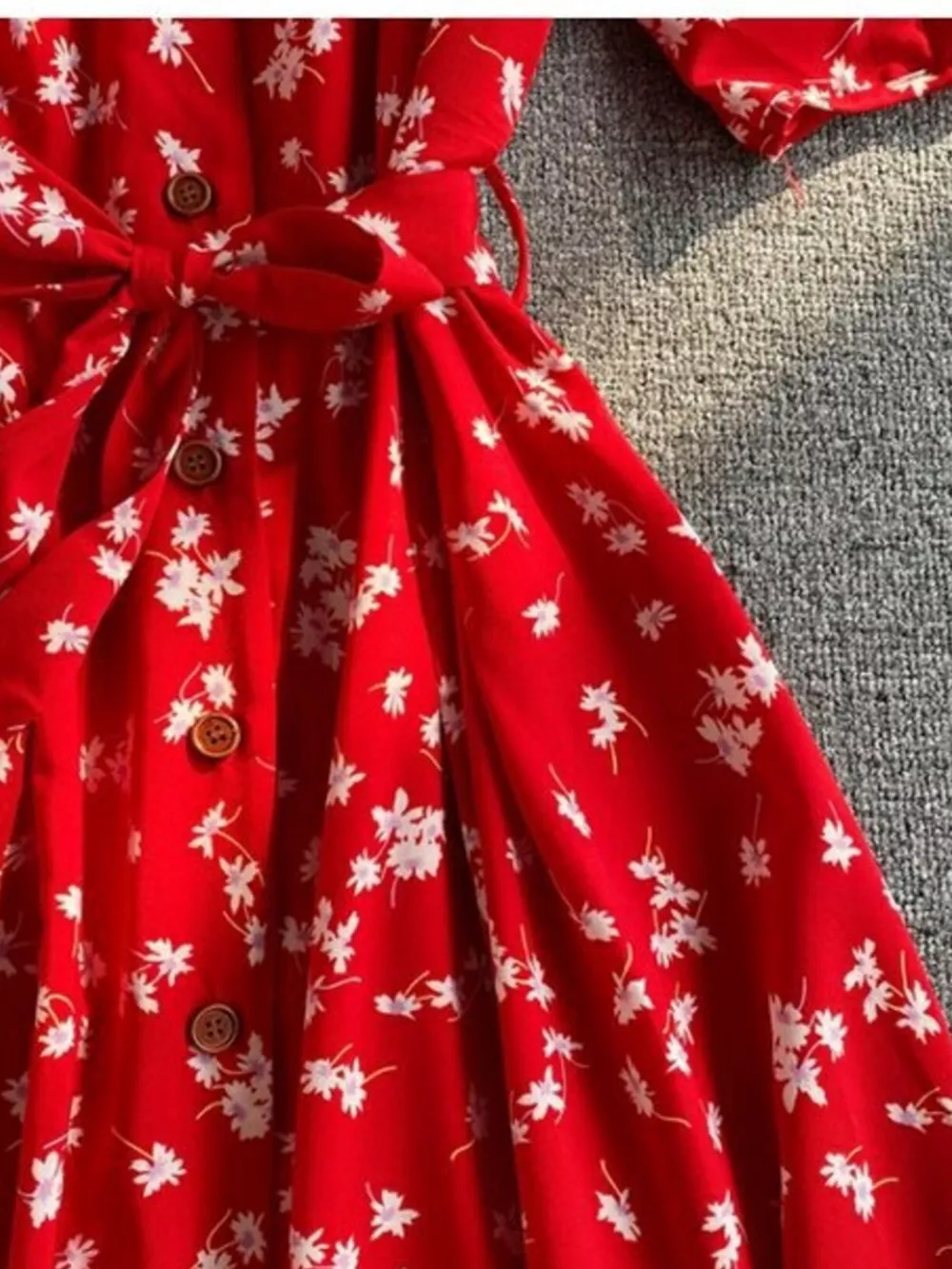 Floral Print V-Neck Midi Dress, image 4
