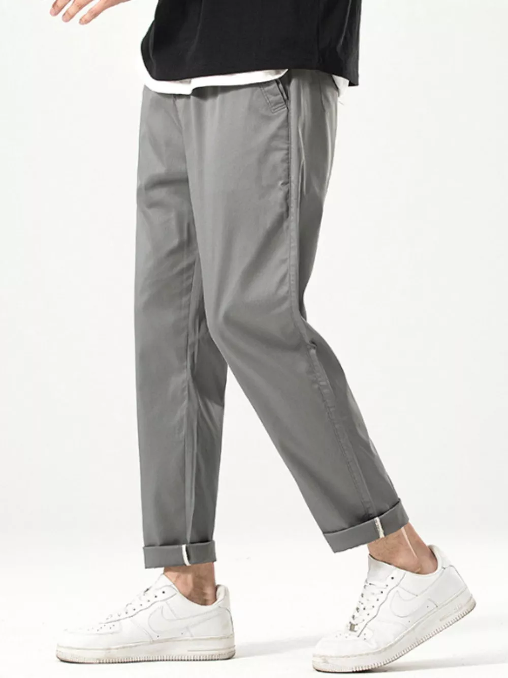 Men's Casual Straight-Leg Cropped Pants, image 4