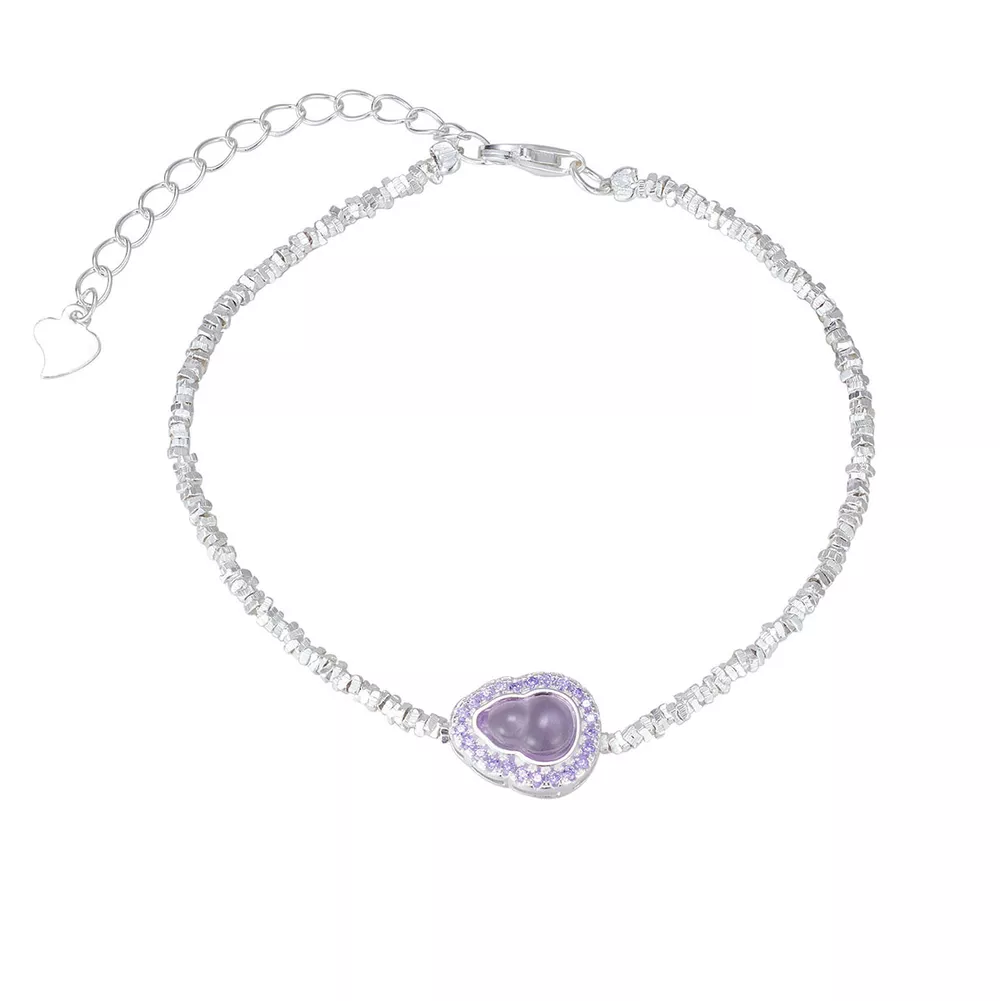 925 Sterling Silver Gourd Charm Bracelet, image 5