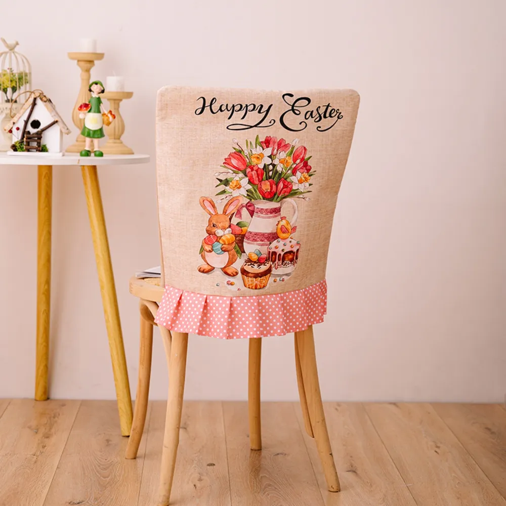 Easter Polka Dot Pleated Hem Chair Cover, image 4