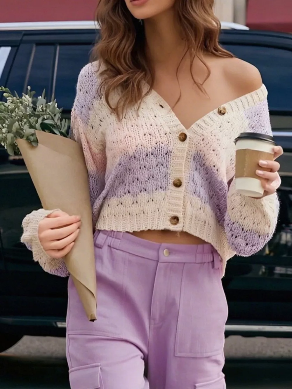Color Block Button Up Cardigan, image 7