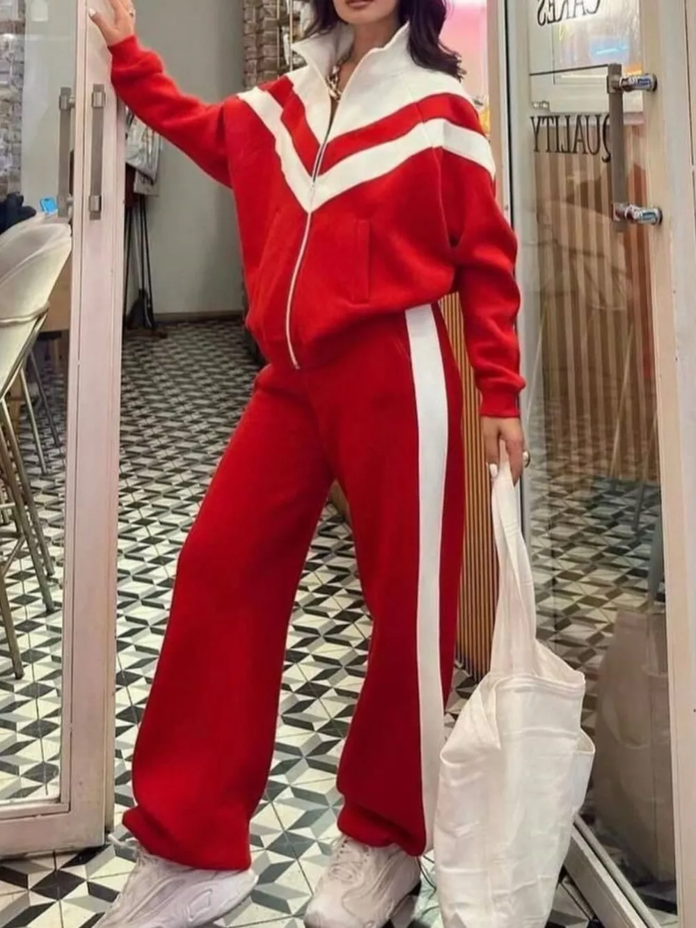 Color Block Zip-Up Outerwear and Pants Set, image 22
