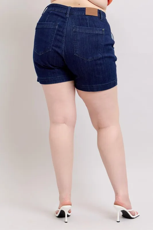 Full Size High Waist Denim Shorts Plus Size, image 4
