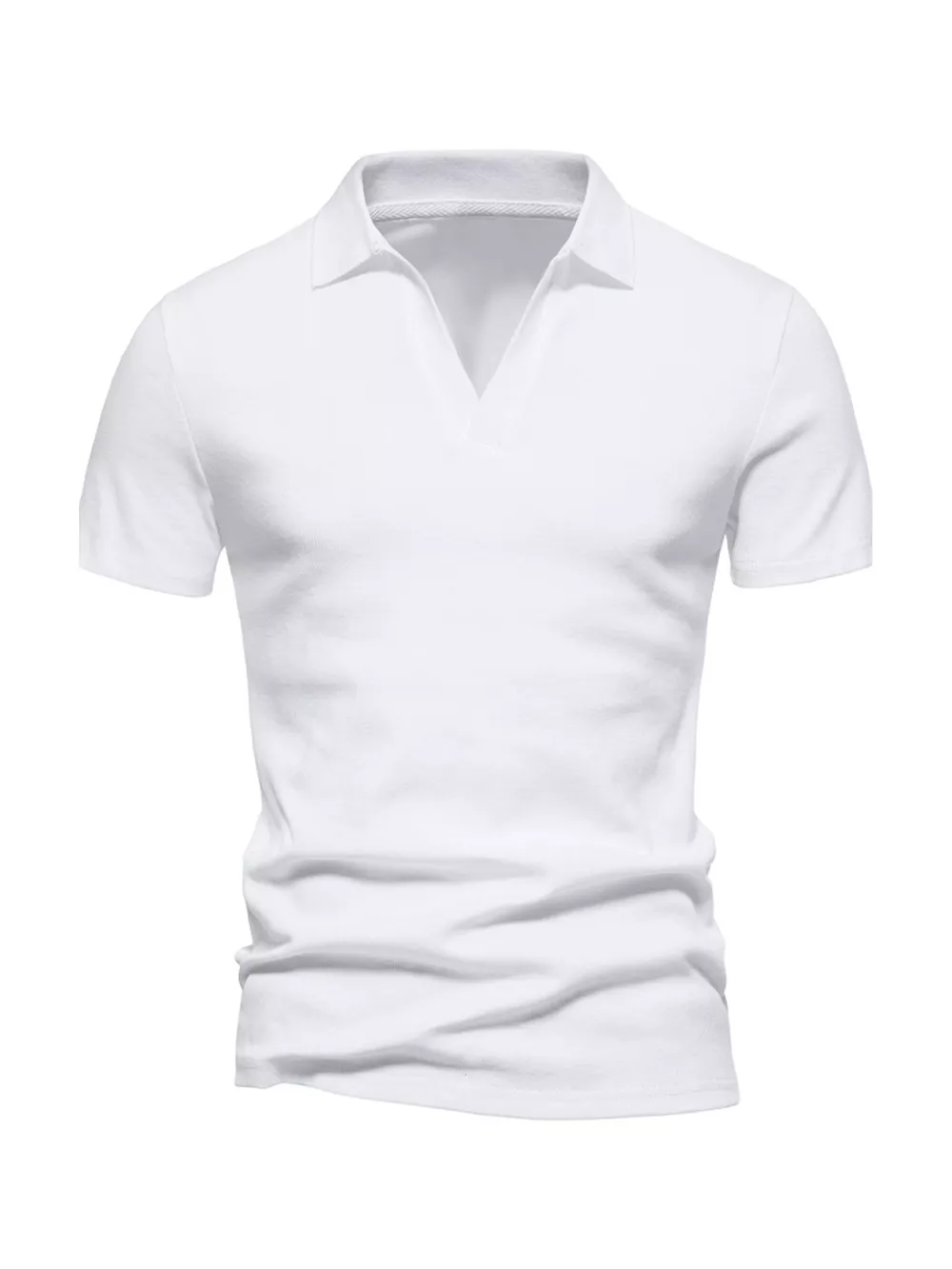 Men's Plus Size Casual Notched Short Sleeve Polo, image 14