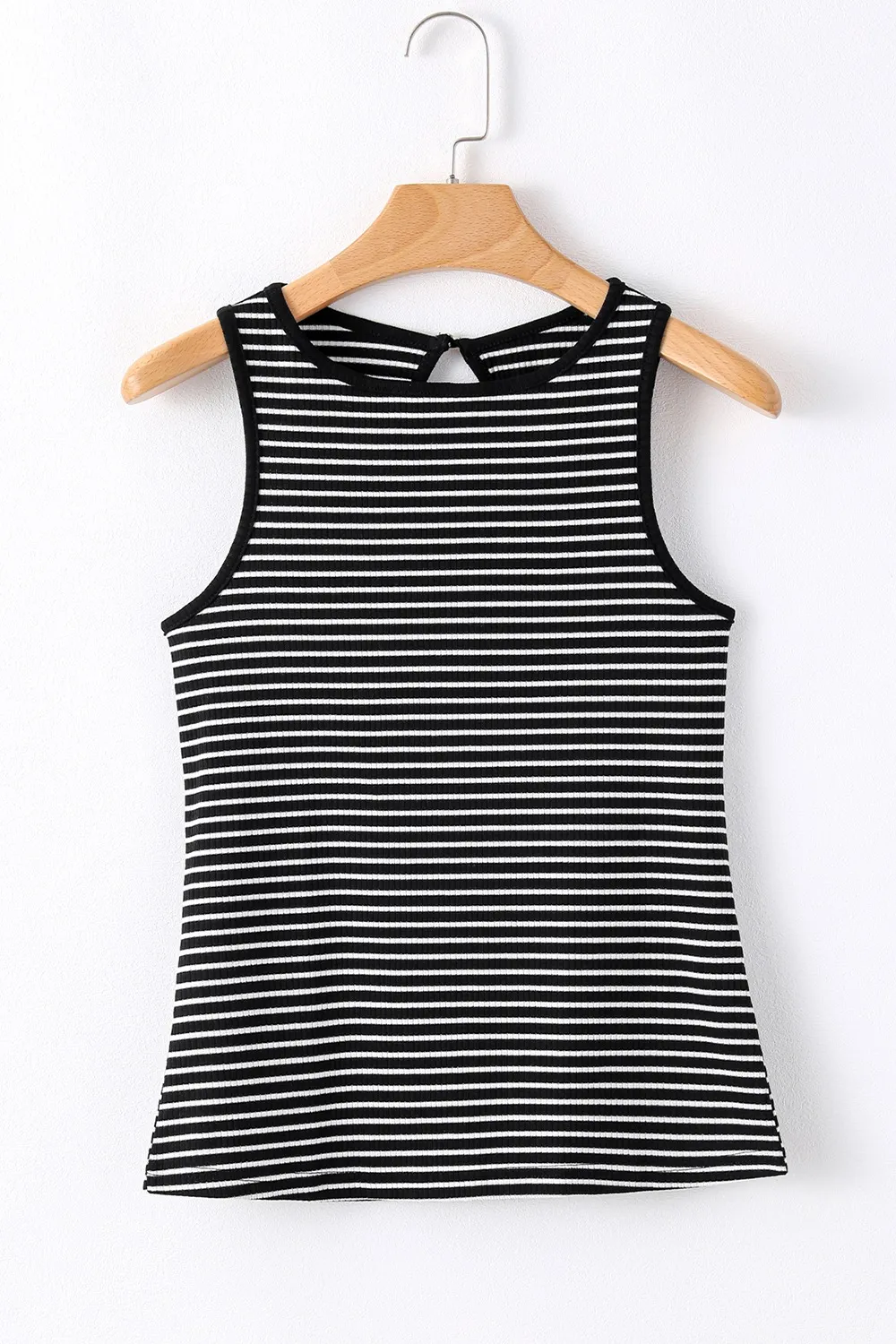 Striped Ribbed Round Neck Tank, image 5