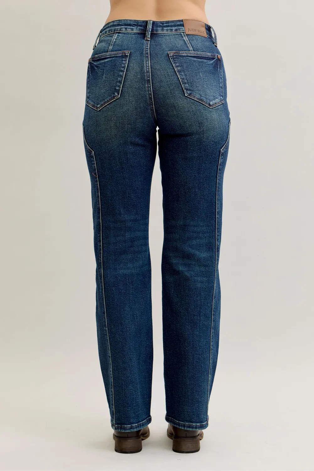 Full Size Seam Detail Straight Leg Jeans Plus Size, image 2