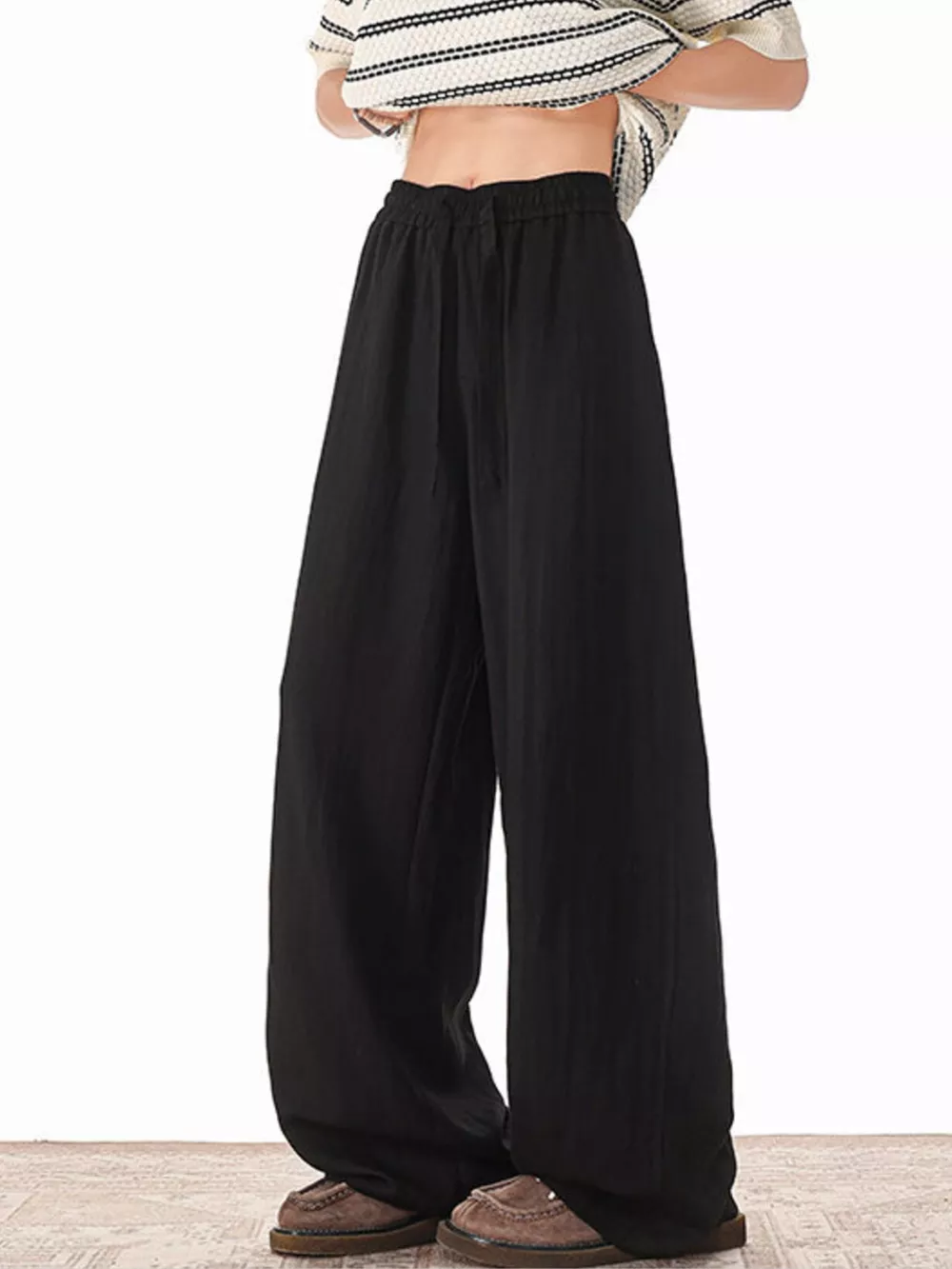 Men's Plus Size Wide Leg Drawstring Pants, image 5