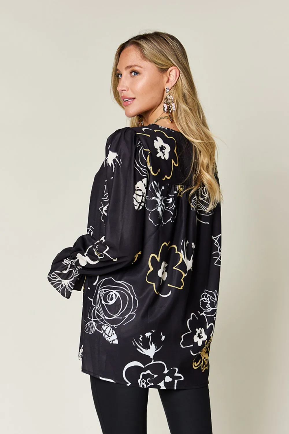Full Size Printed Flounce Sleeve Blouse, image 3