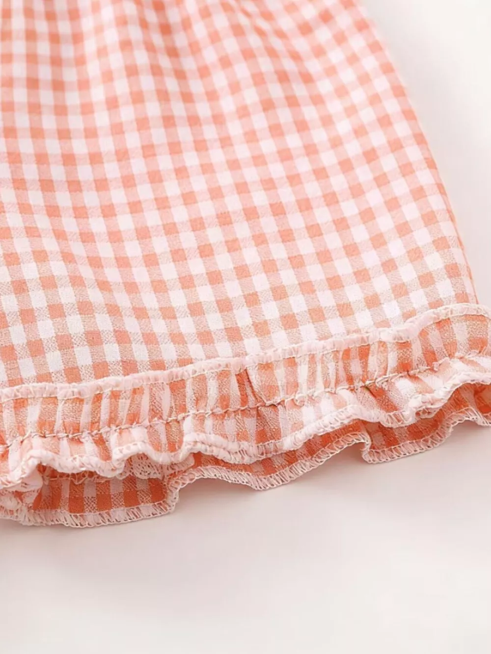 Children's Gingham Ruffle Trim Tank Top & Shorts Set, image 5