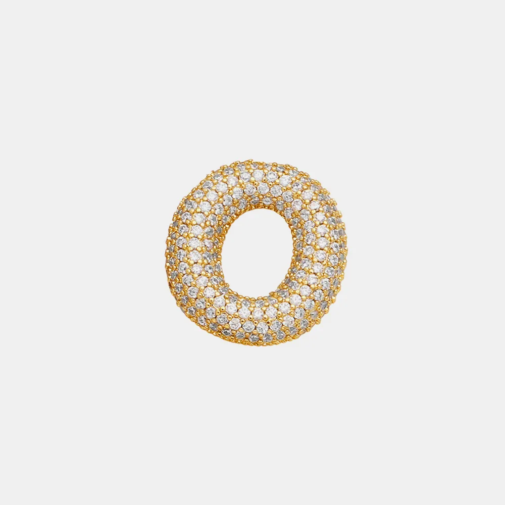 Inlaid Zircon Bubble Initial Necklace, image 6