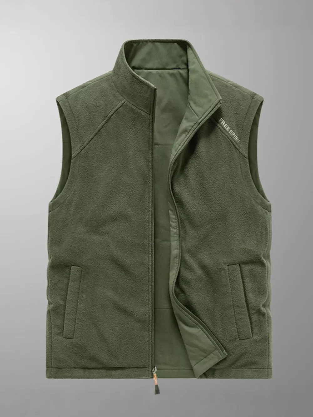 Men's Plus Size Zip Up Fleece Vest