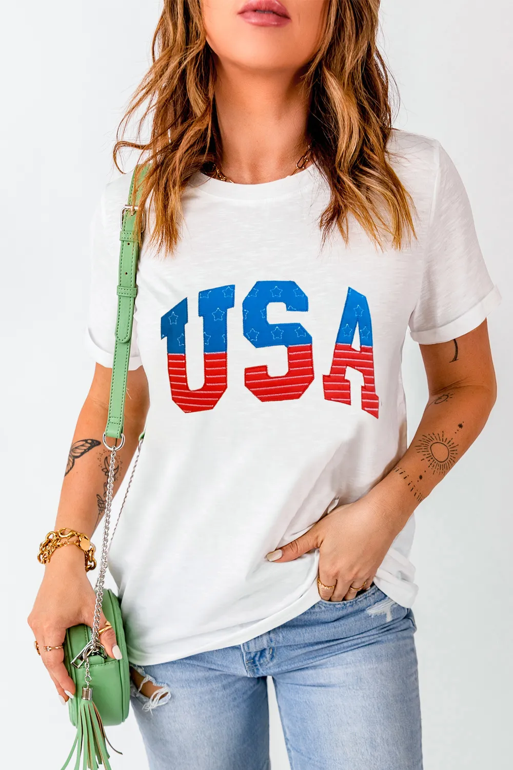 USA Round Neck Short Sleeve T-Shirt, image 3