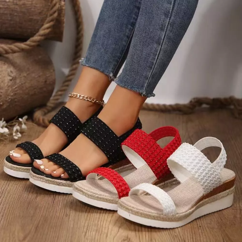 Peep Toe Wedge Sandals, image 2