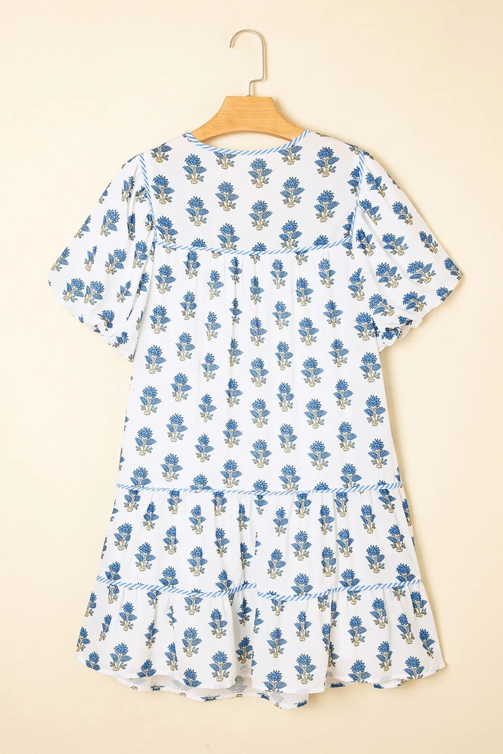 Floral Puff Sleeve Mini Dress with Pockets, image 5