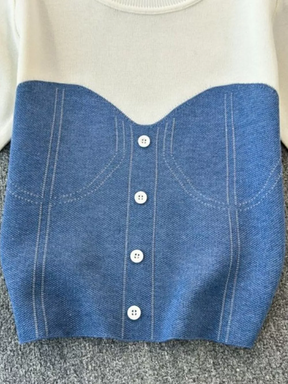 Color Block Short Sleeve Knit T-Shirt, image 5