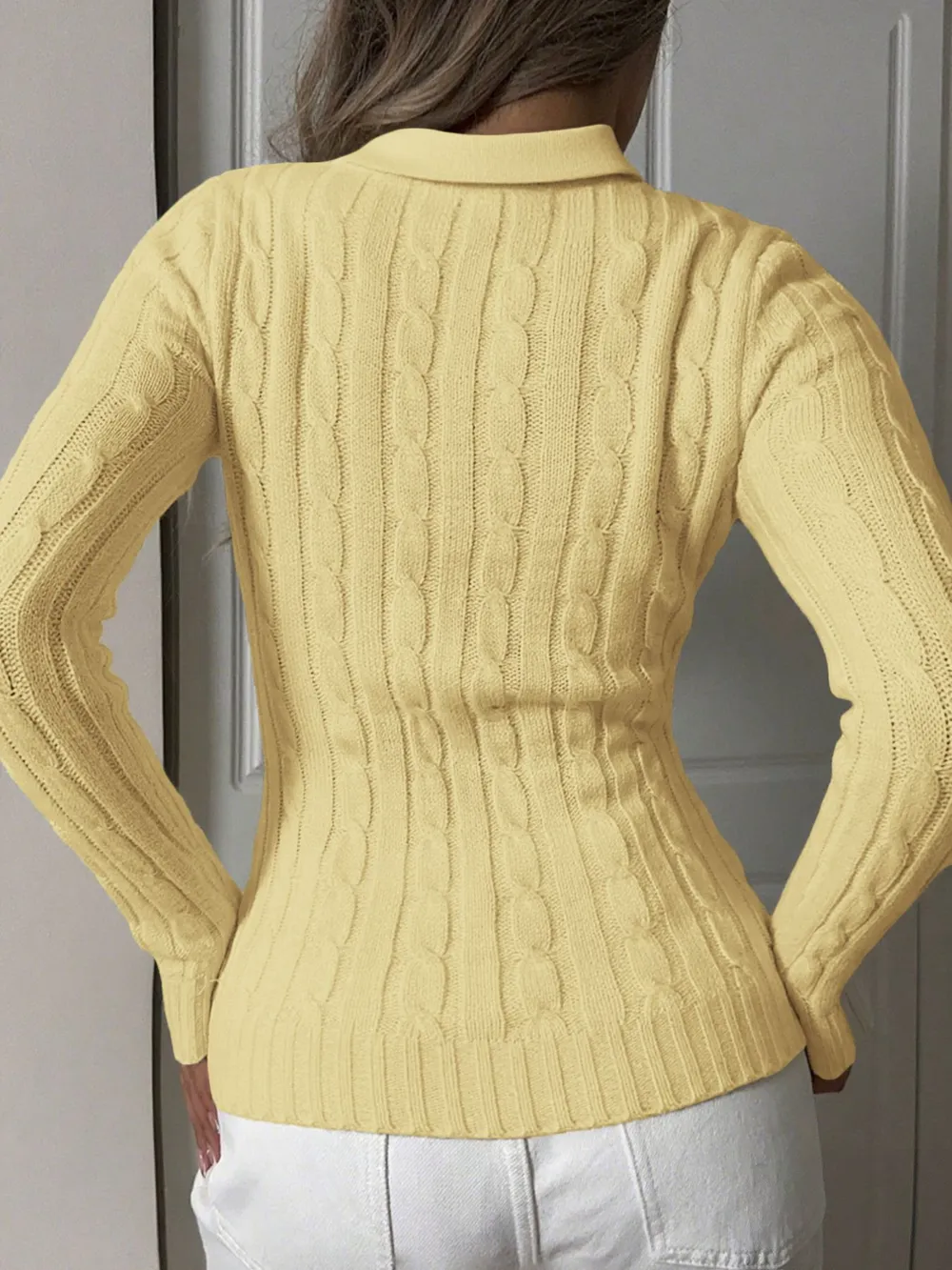 Cable Knit Long Sleeve Sweater, image 13