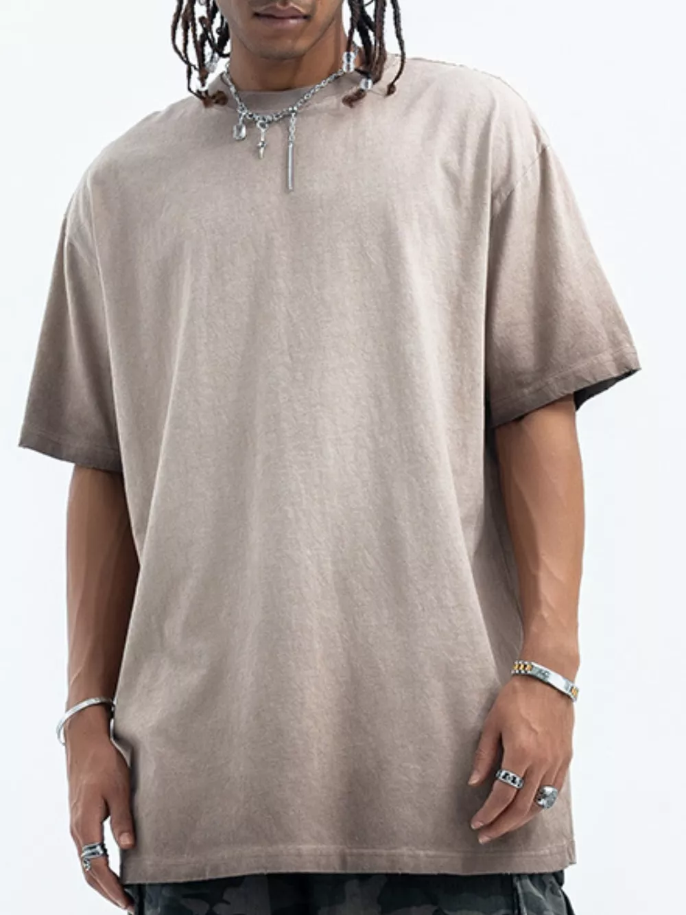 Men's Vintage Wash Round Neck T-Shirt, image 4