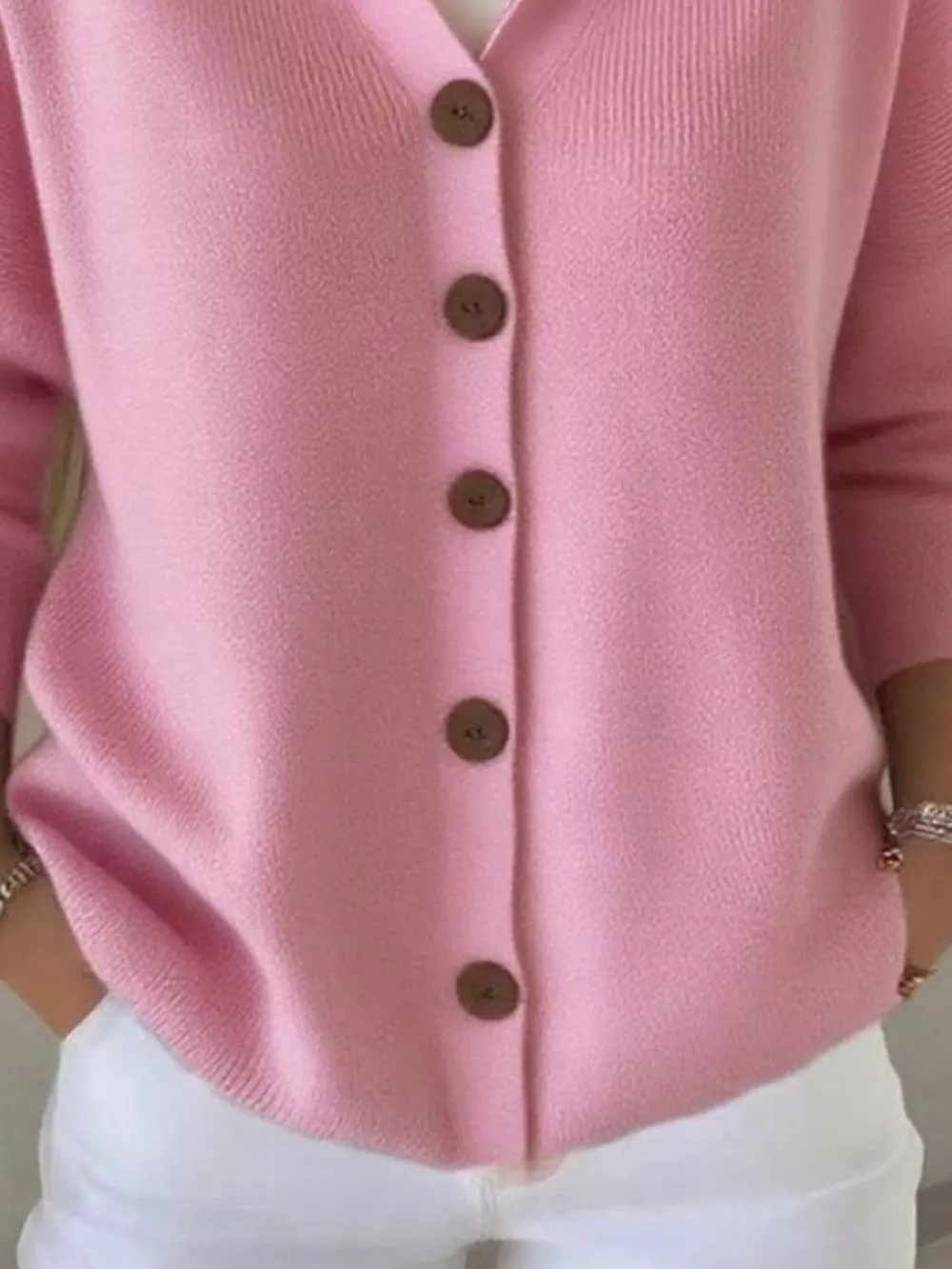 Full Size Hooded Button-Front Soft Knit Cardigan Plus Size, image 6