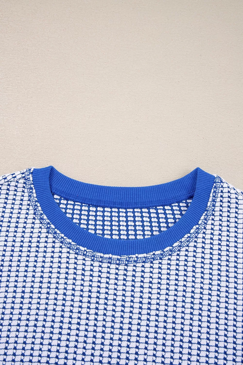 Exposed Seam Textured Crew Neck Sweatshirt, image 7