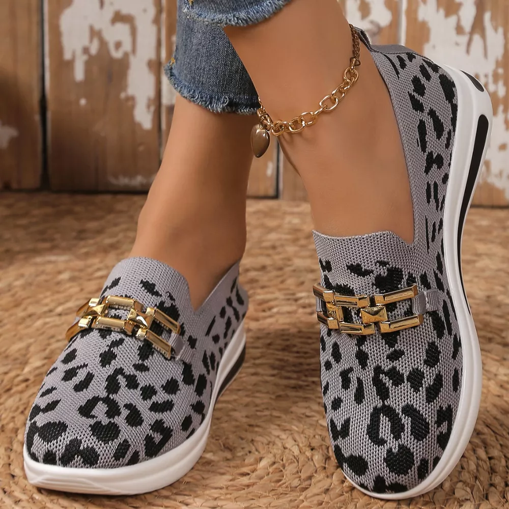 Leopard Round Toe Slip-Ons, image 6