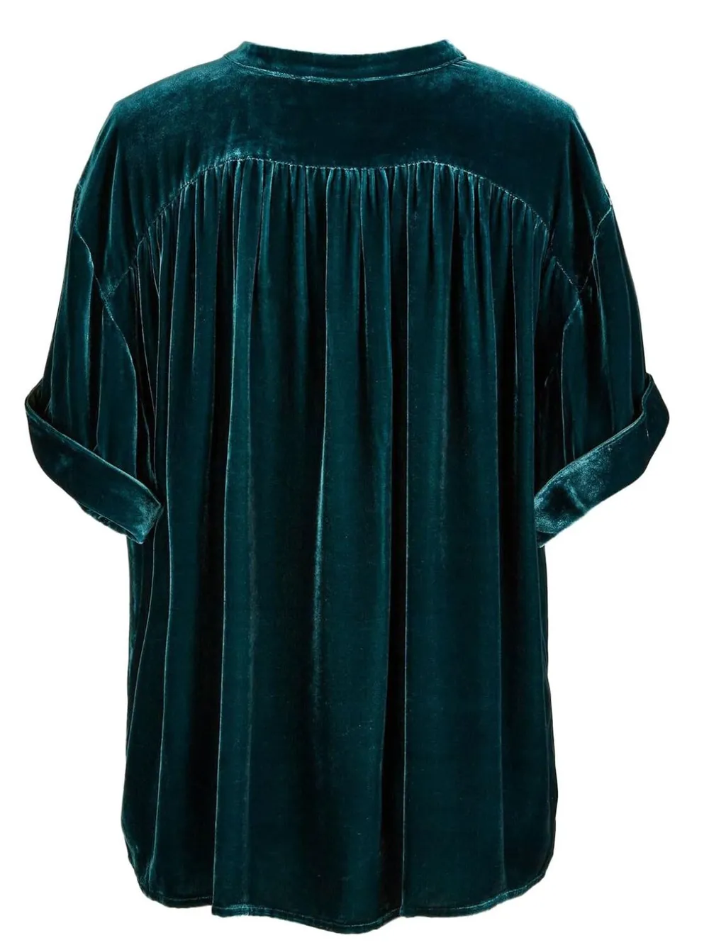 Ruched Round Neck Short Sleeve Shirt, image 9
