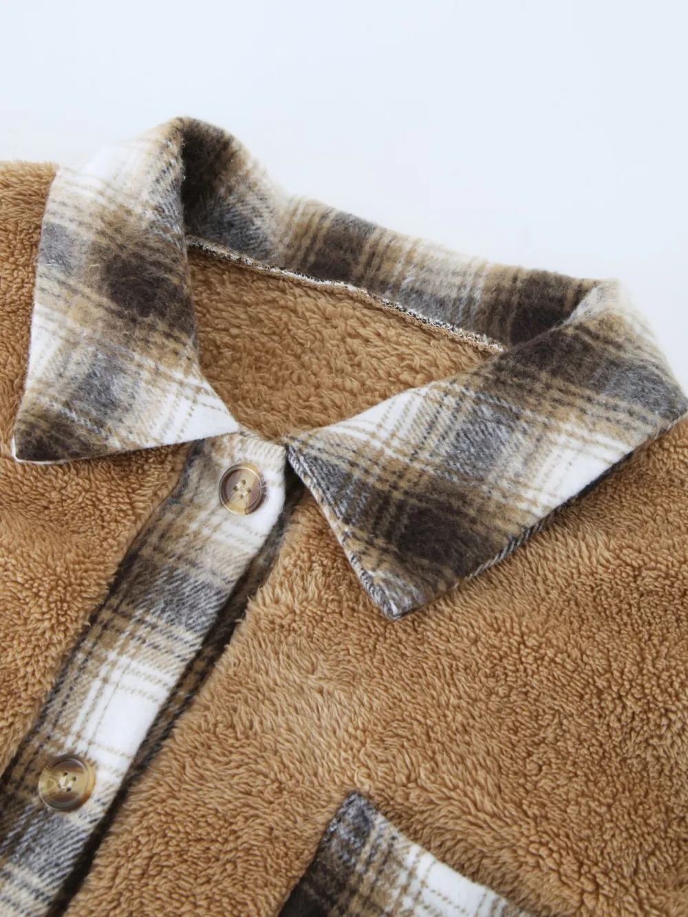 Plaid Contrast Dropped Shoulder Coat, image 6