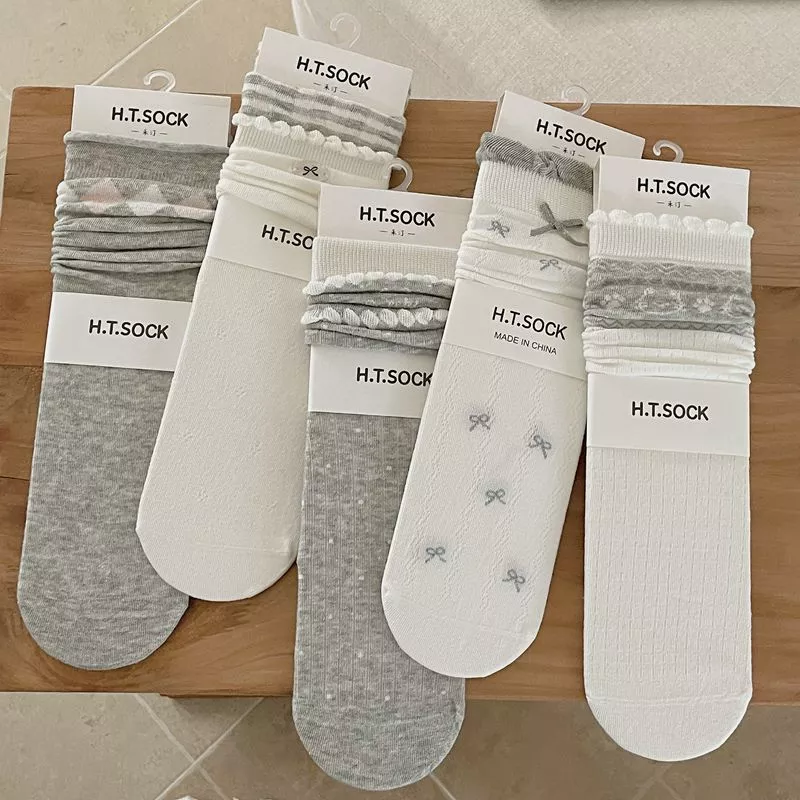 Breathable Cotton Casual Crew Socks Set