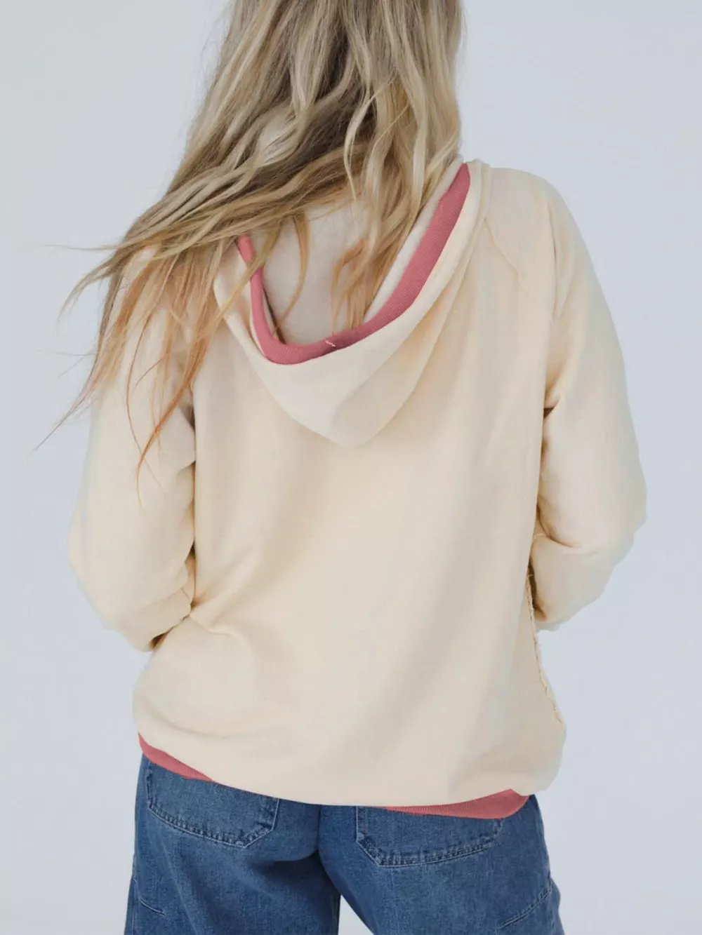 Crochet Panel Kangaroo Pocket Hoodie, image 4