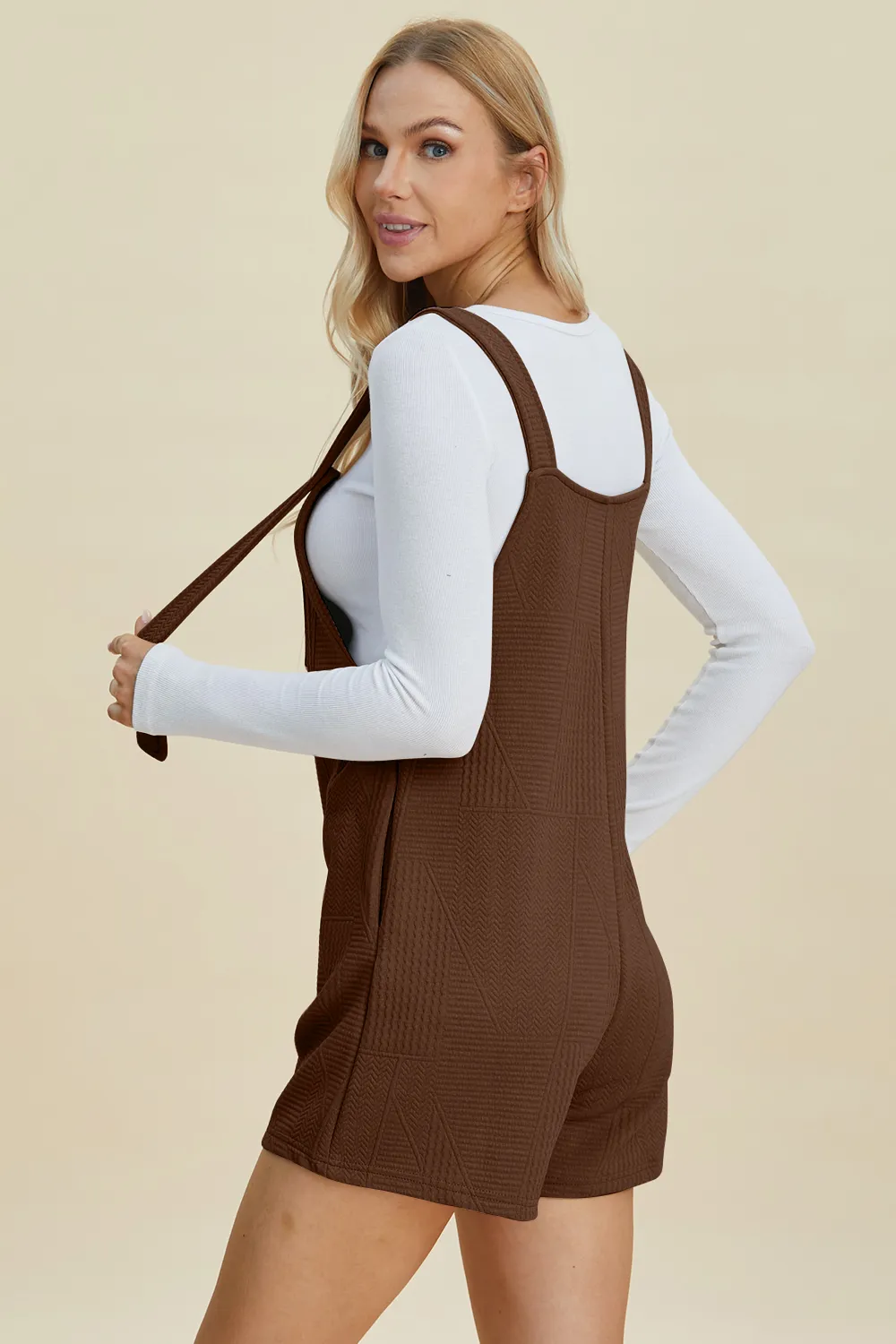 Full Size Texture Sleeveless Romper, image 10