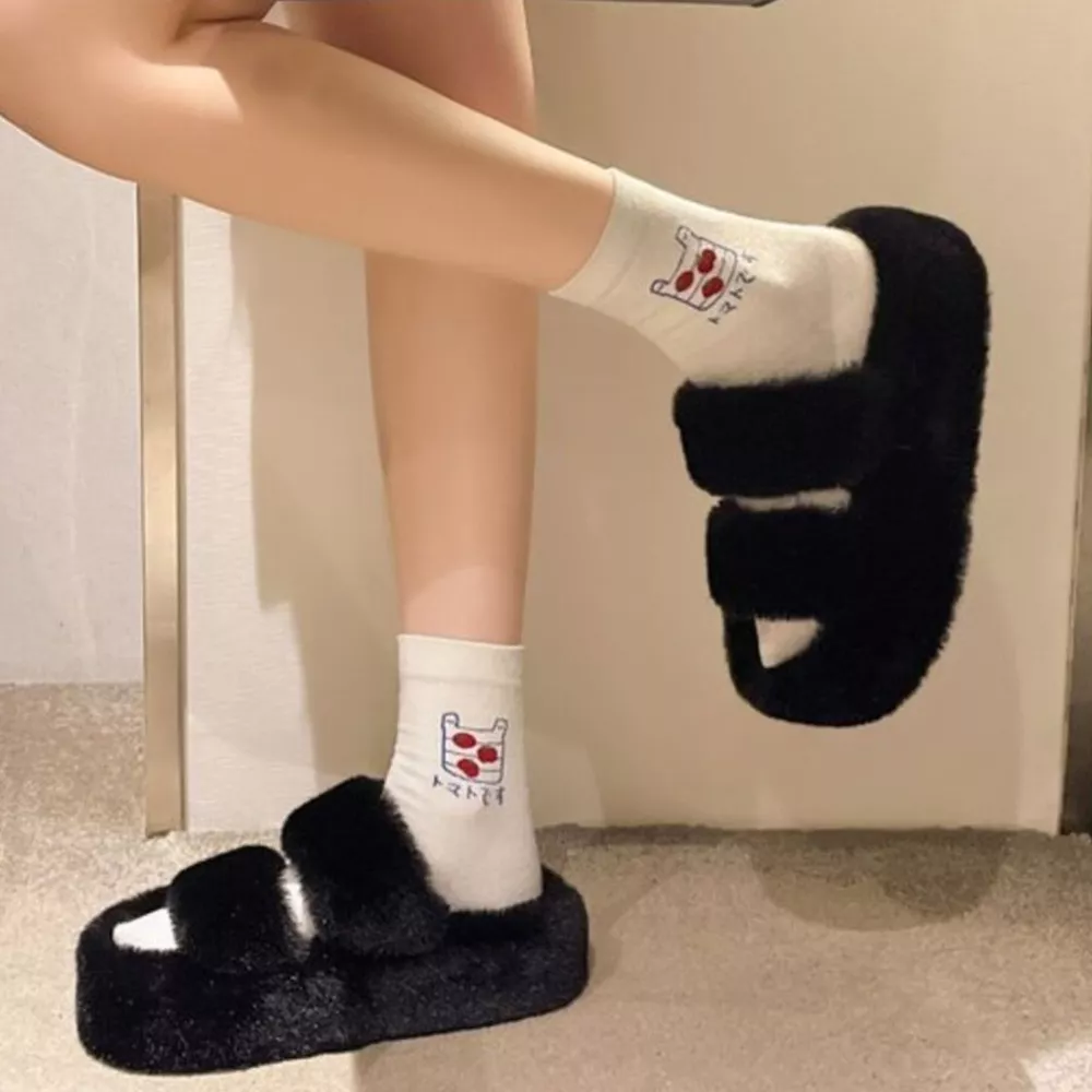 Fuzzy Open Toe Slippers, image 4