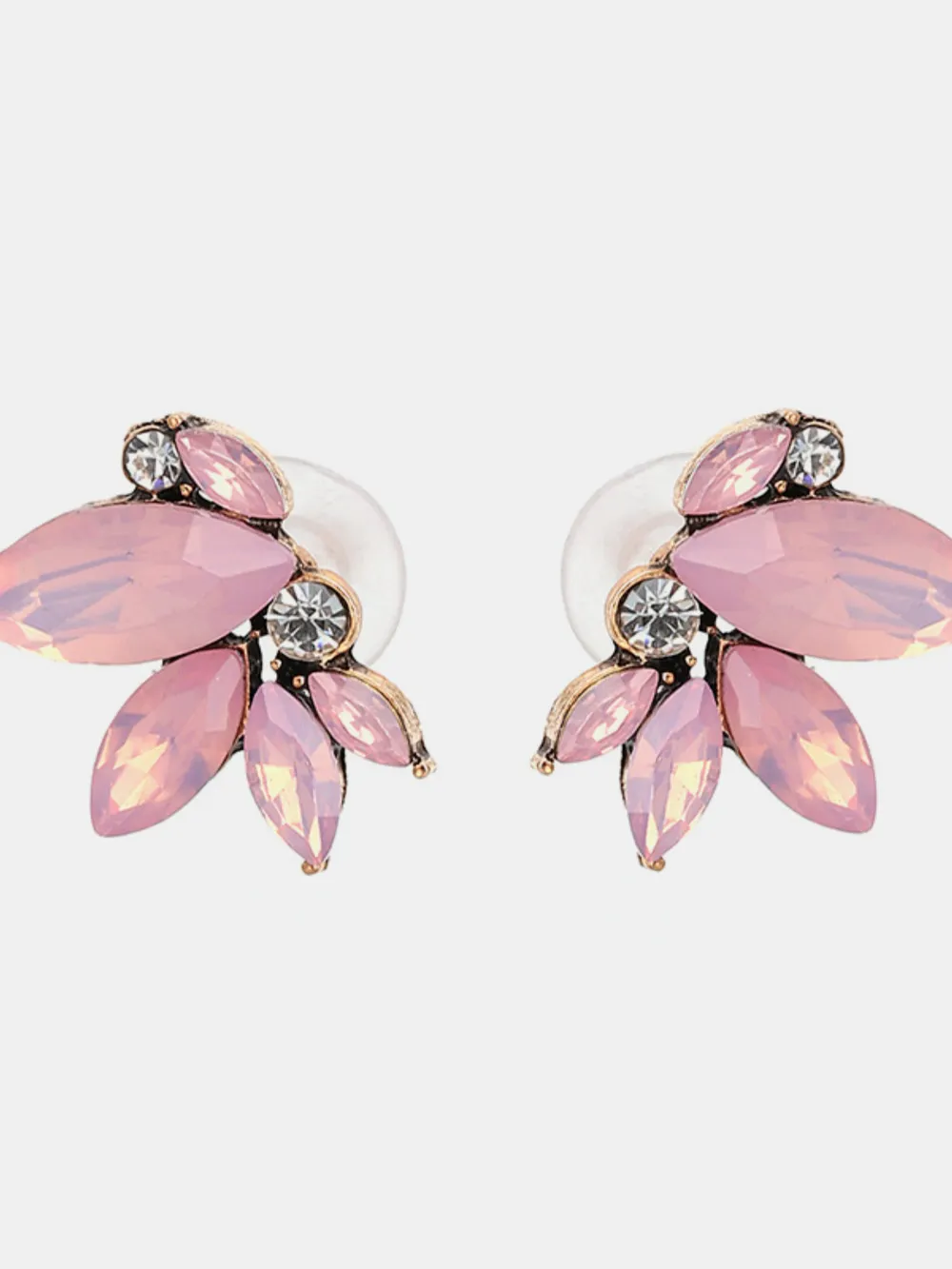 Alloy Rhinestone Flower Stud Earrings, image 4