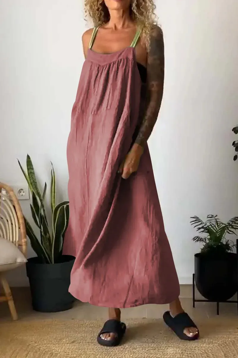 Full Size Ruched Cami Maxi Dress with Pockets Plus Size, image 19