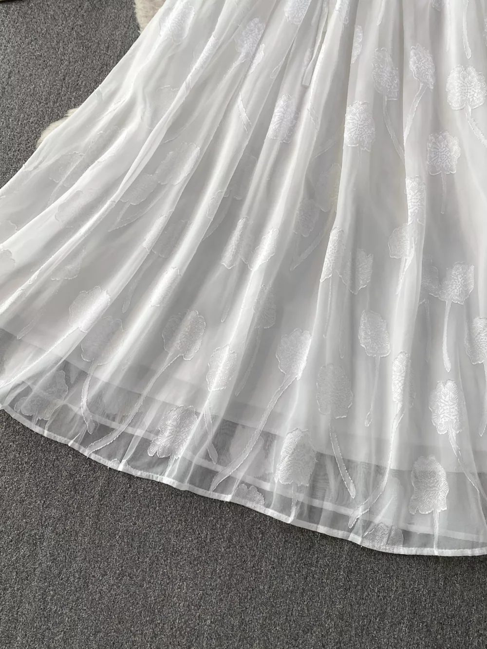 Button Front Puff Sleeve Chiffon Dress, image 12
