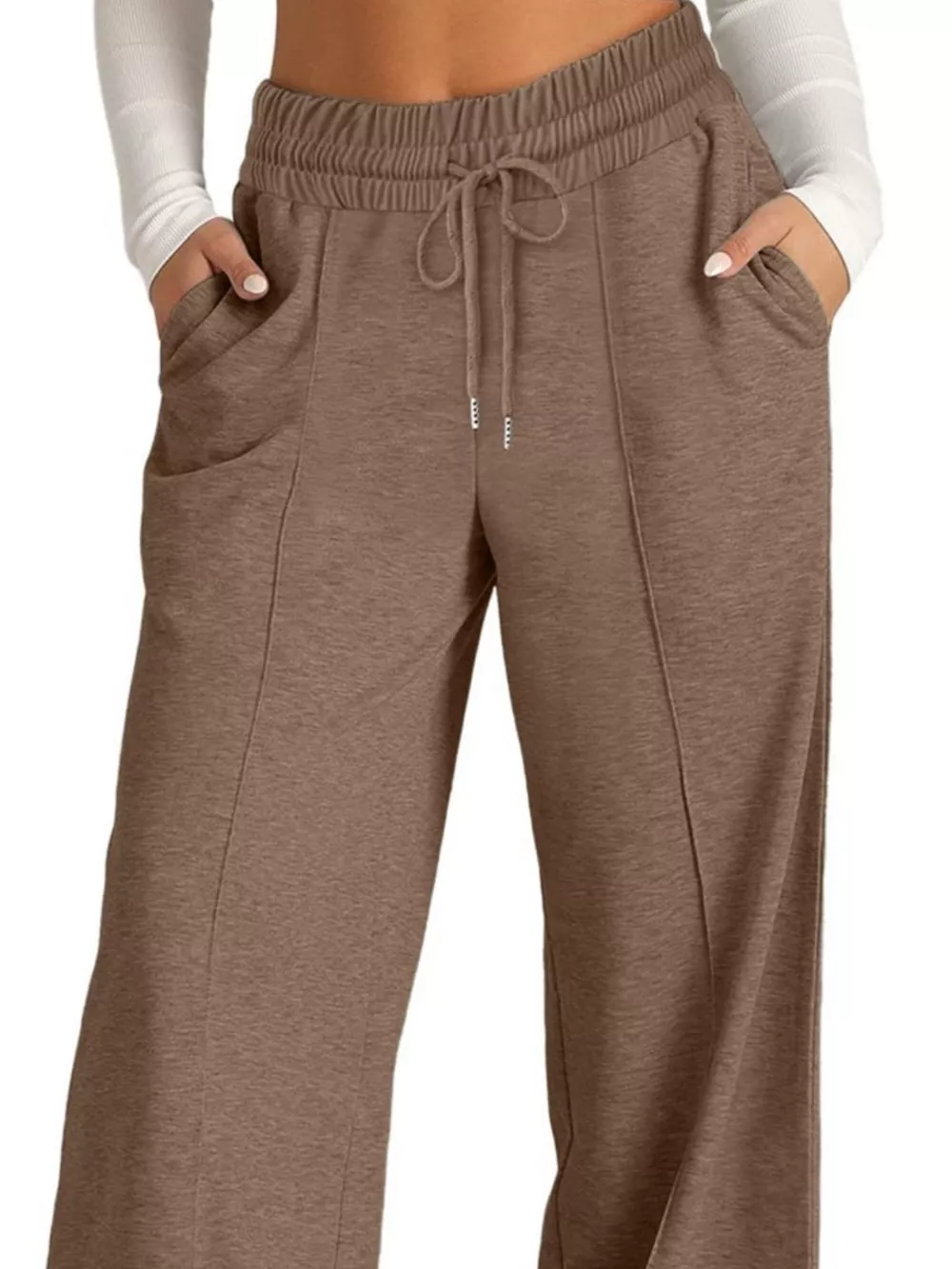 Wide Leg Drawstring Pants, image 4