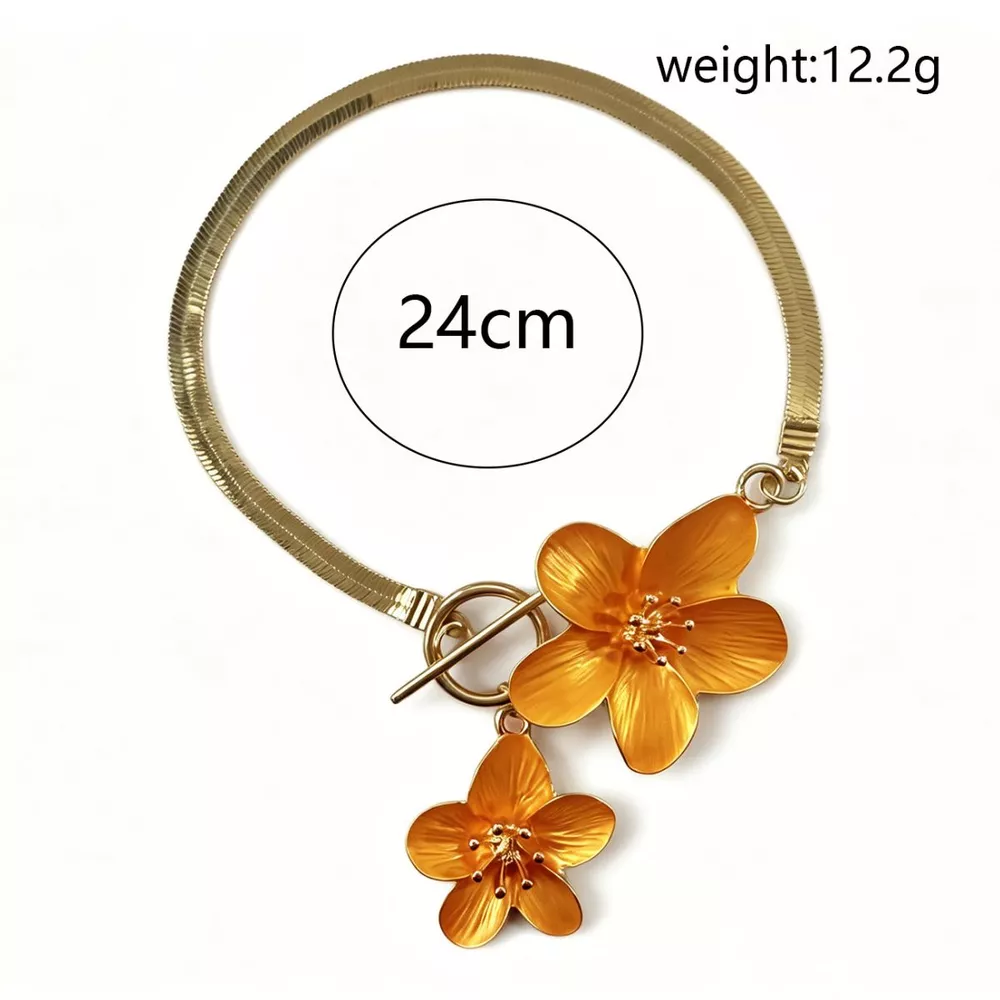 18K Gold-Plated Flower Anklet Bracelets, image 6