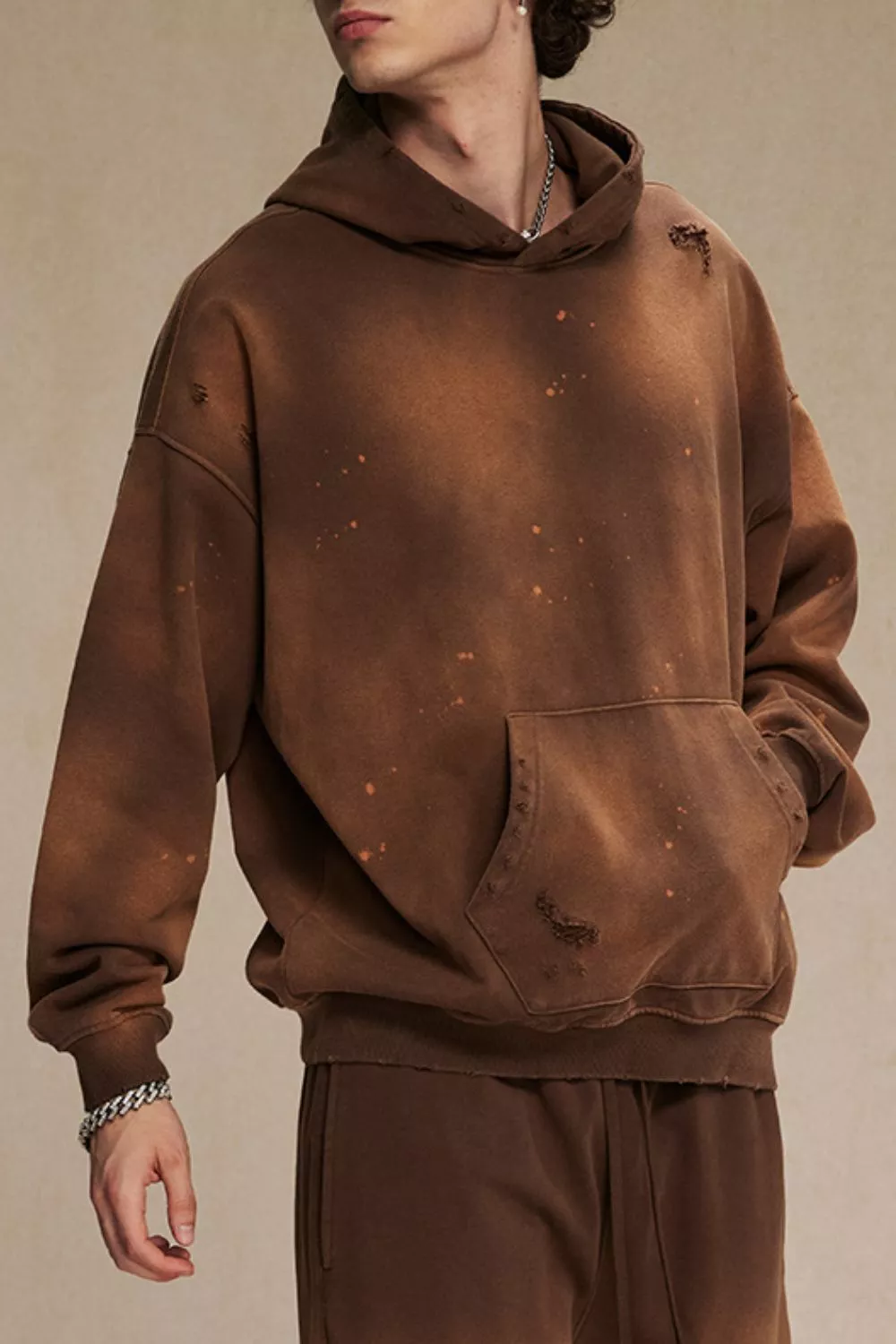 Men's Plus Size Drawstring Kangaroo Pocket Hoodie, image 4