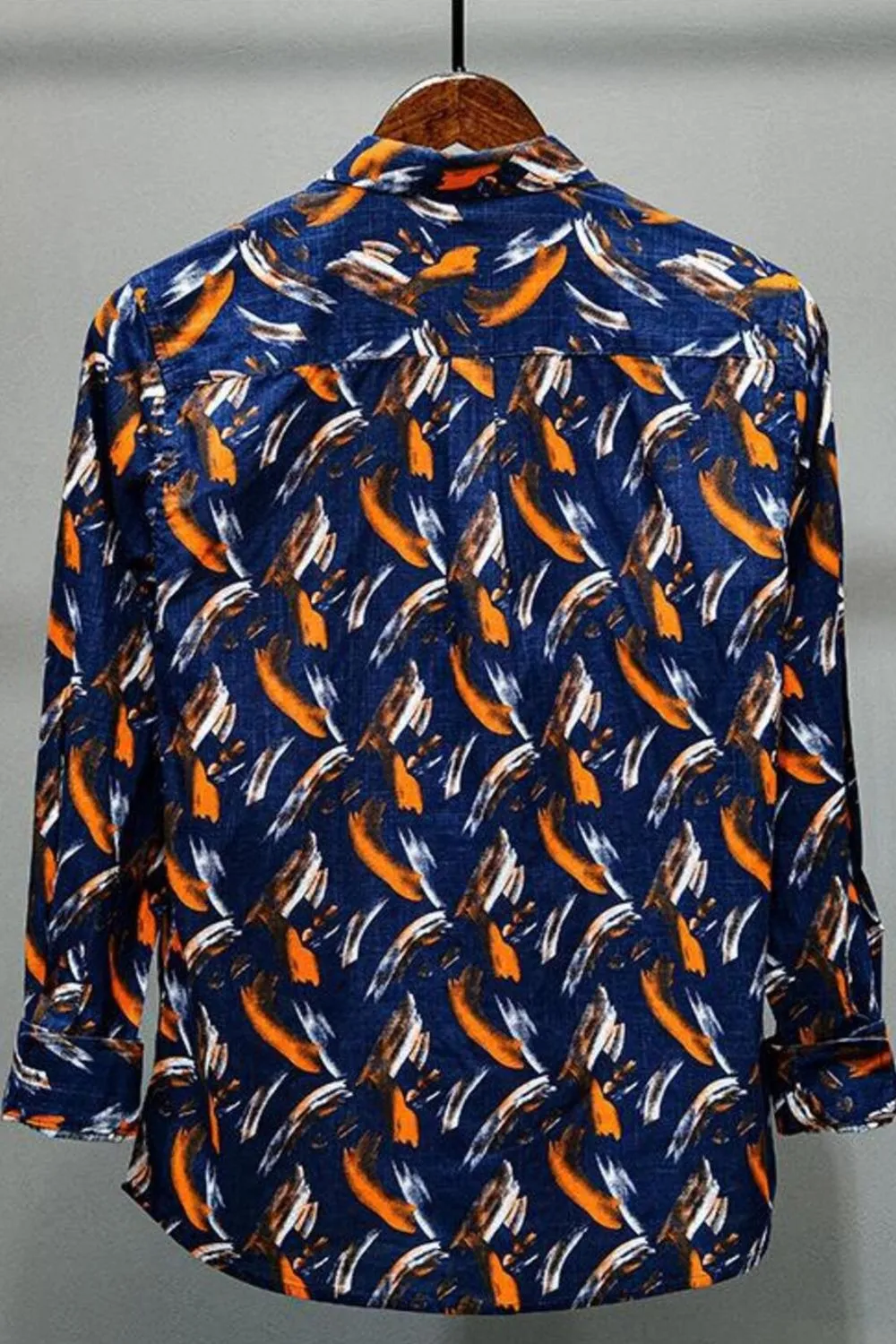 Men's Printed Button Up Long Sleeve Shirt, image 3
