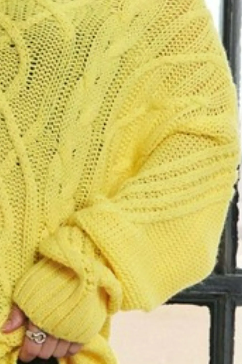 Cable Knit Off Shoulder Sweater, image 3