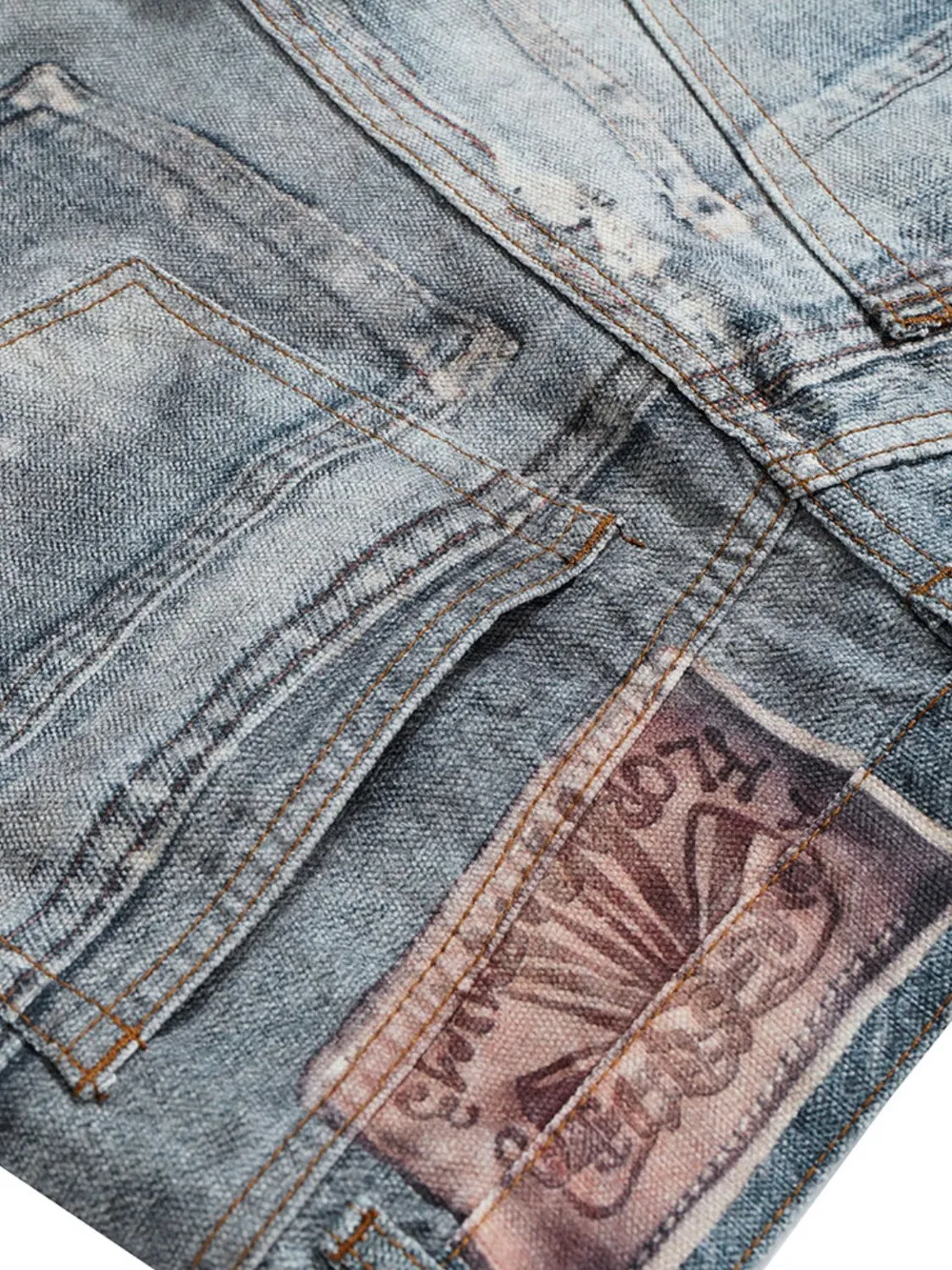 Men's Washed Button Fly Straight Jeans, image 5