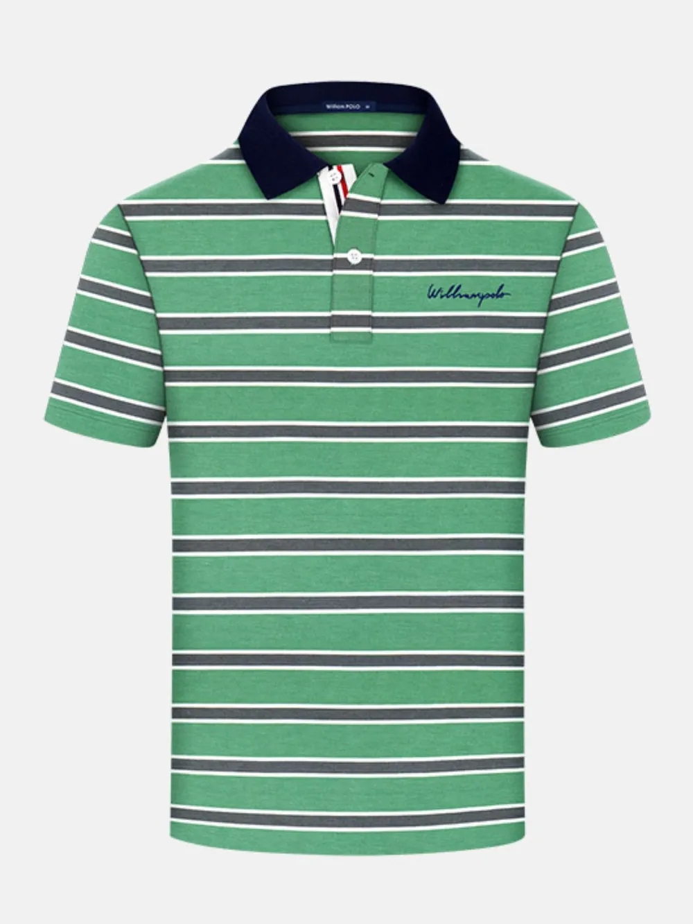 Men's Plus Size Striped Short Sleeve Polo Shirt, image 4