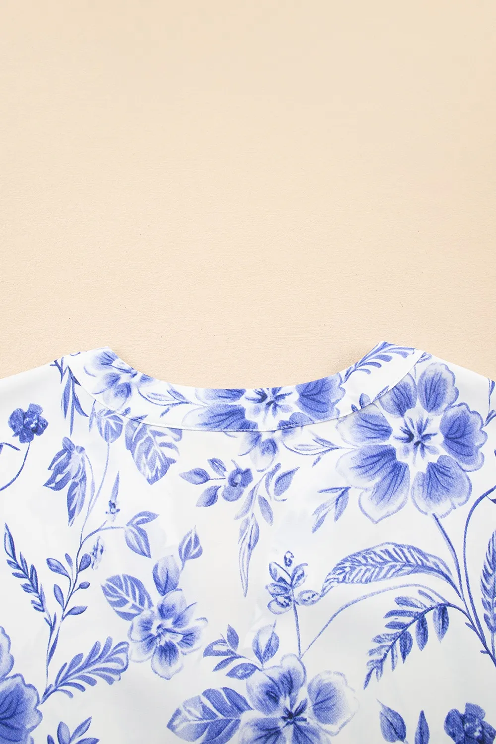 Floral Print Ricrac Trim Short Sleeve Blouse, image 4