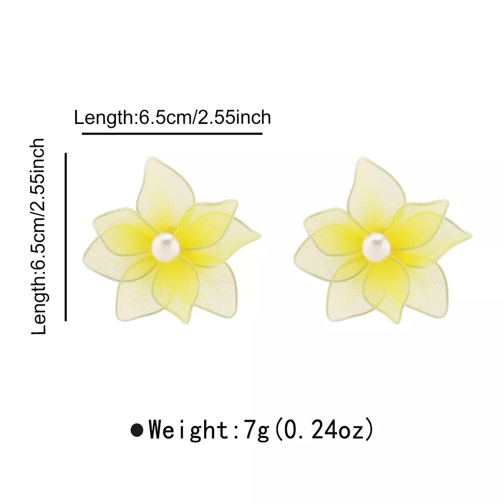 Flower Pearl Stud Earrings, image 8