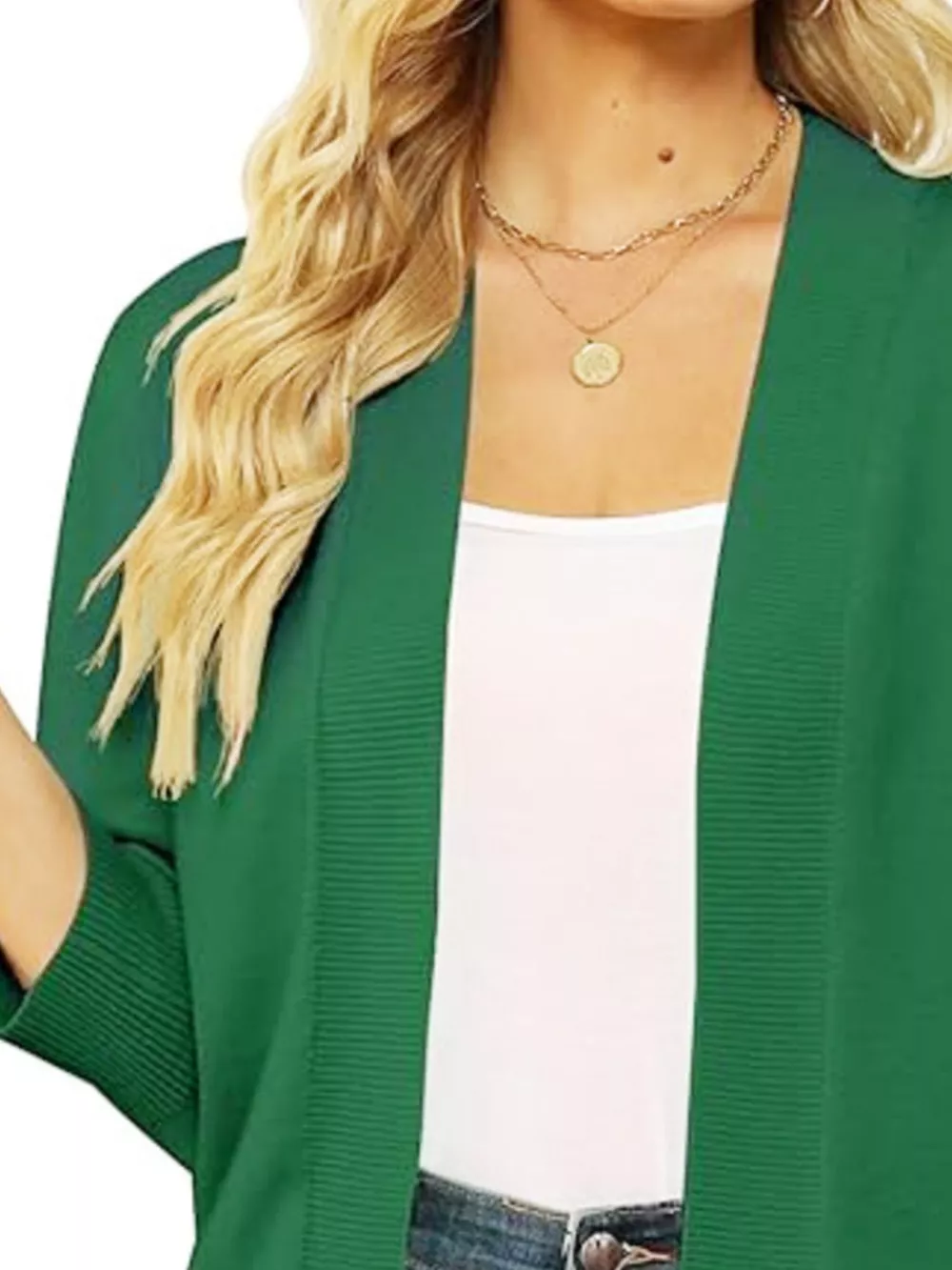Open Front Ribbed Hem Cardigan, image 18