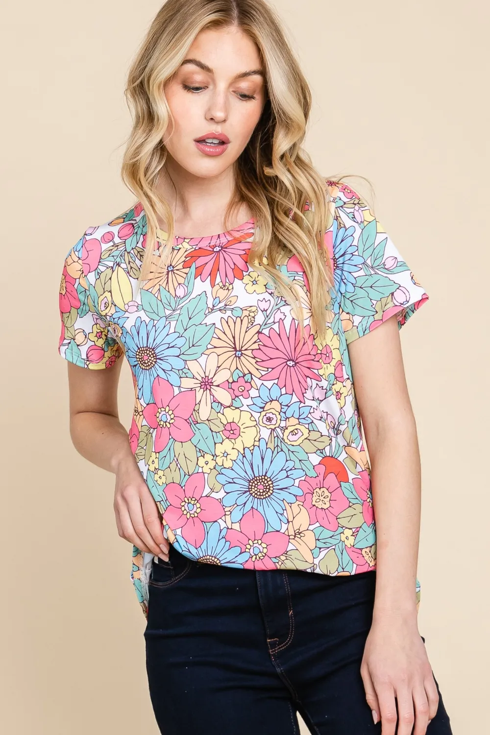 Floral Short Sleeve T-Shirt, image 4