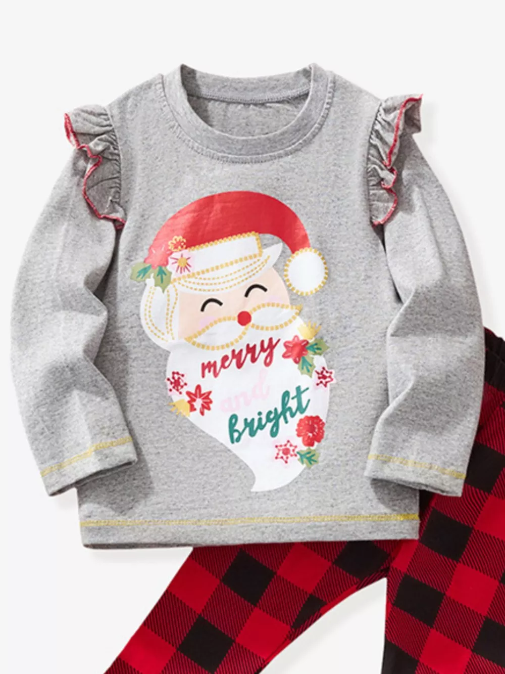Children's Santa Graphic Long Sleeve Pajama Set, image 2